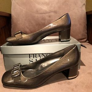 Franco Sarto Women’s Leather Pumps Pewter Sz 8.